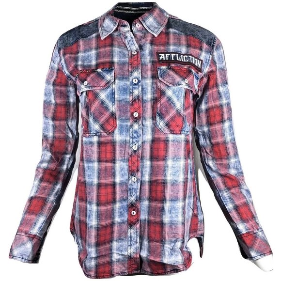 Affliction Womens L/S Button Down Shirt KNOXVILLE - Picture 3 of 11